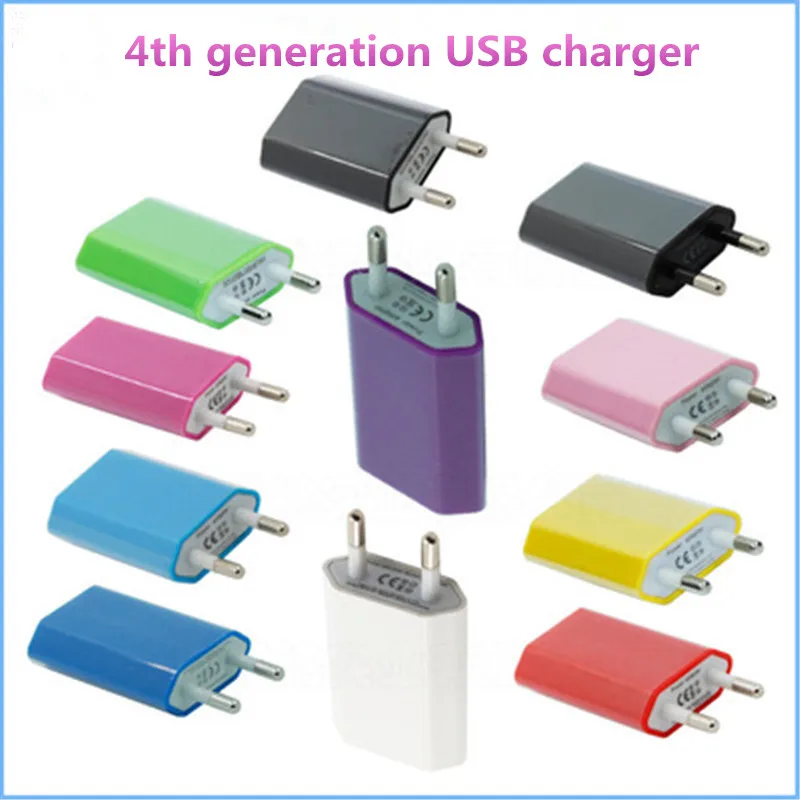 100pcs/lot 4th Generation Charger USB Charging Head 1A for Android