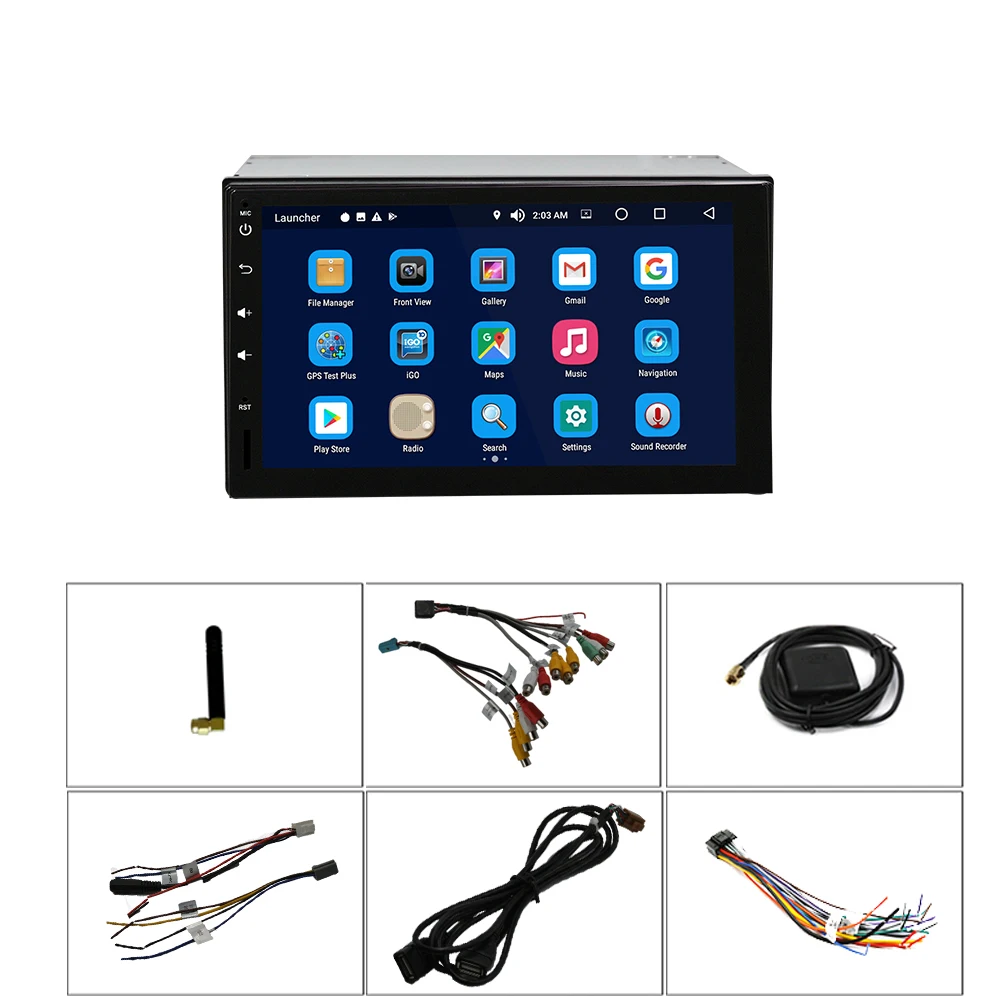 Sale Podofo 7" Car Multimedia Player Octa Core RAM 4G ROM 32G 2 Din Android Car Audio Stereo Radio GPS Navigation WiFi Mirror Link 34
