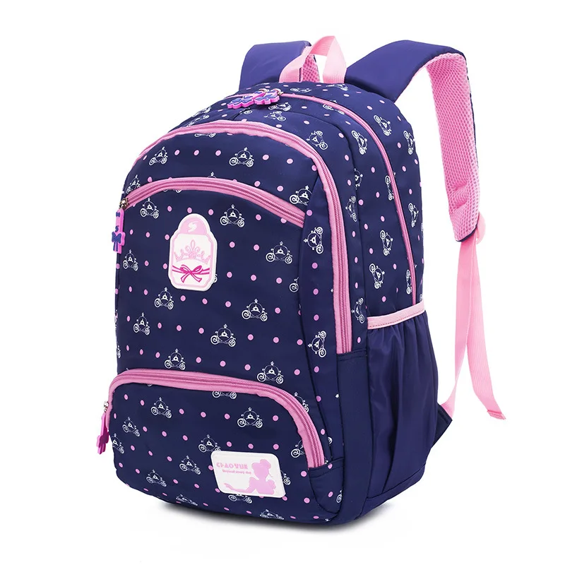 

2019 children school bags for girls big capacity dot printing princess school backpack waterproof satchel kids book bag mochila