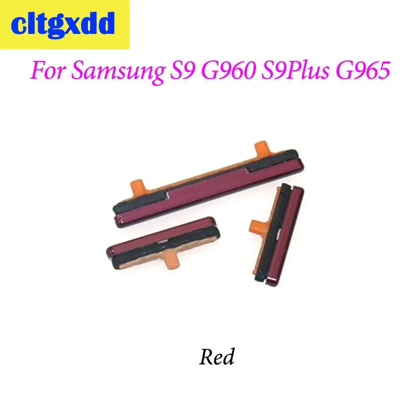 cltgxdd New Side Keys Power and Volume Buttons Replacement For Samsung Galaxy S9 G960 S9 Plus G965 Phone outside button - Color: Red