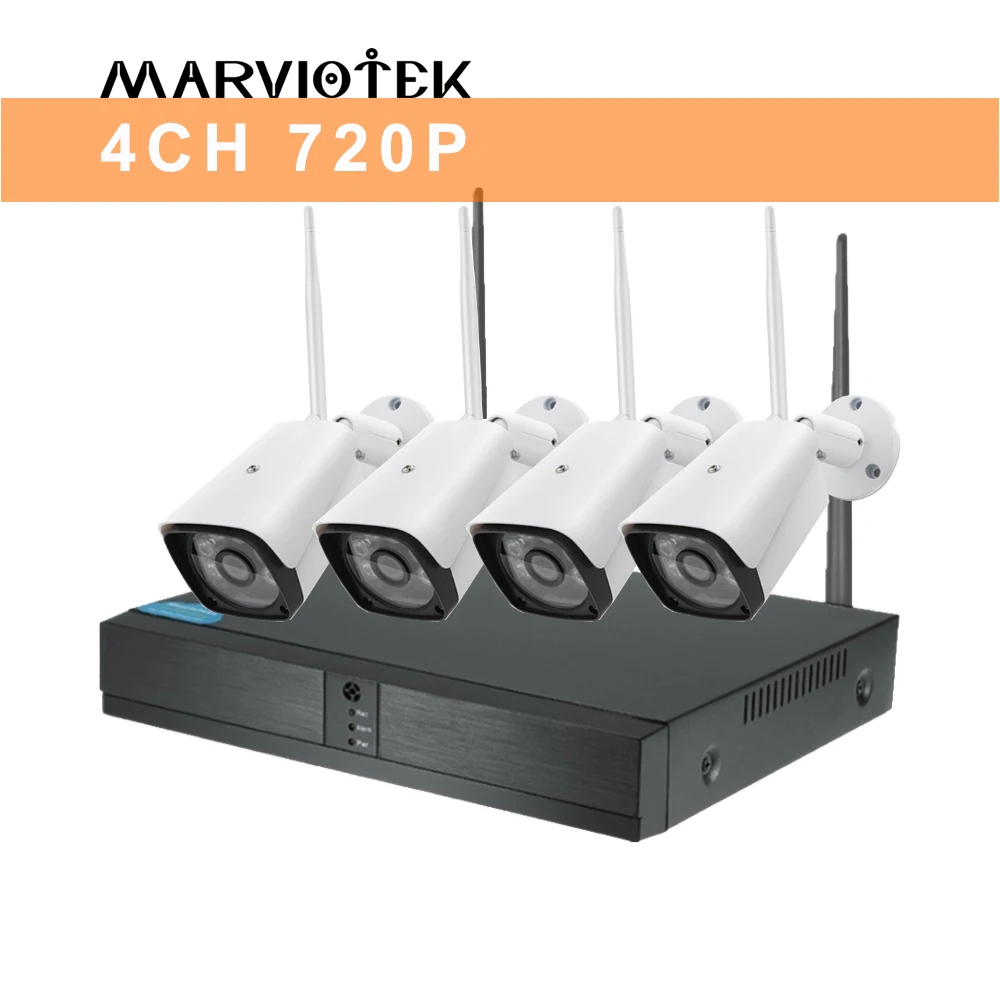 8CH 1080P HD система камер домашней безопасности 4CH CCTV камера система наружного видеонаблюдения беспроводная ip-камера Wifi NVR комплект 720P - Цвет: 4CH 720P NVR Kits