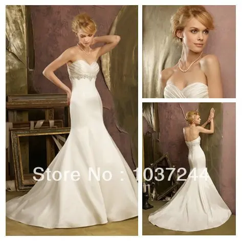 Best Selling Wholesale Price Mermaid Ivory Satin Wedding Dress 2012 New Style | Свадьбы и торжества