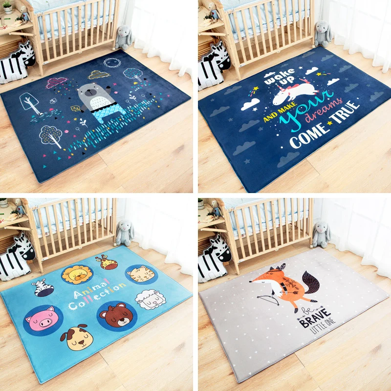 

Child Cartoon Carpet Suede large Large Carpets for Living Room Rugs Kids baby Bedroom Game Crawl Thicken Blanket Mat Rug