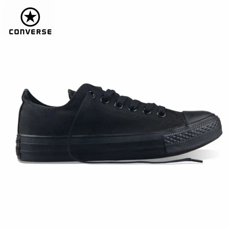 الكلاسيكية الأصلي Converse كل نجم الرجال والنساء حذاء رياضة حذاء قماش جميع الأسود و البيج منخفضة التزلج الأحذية