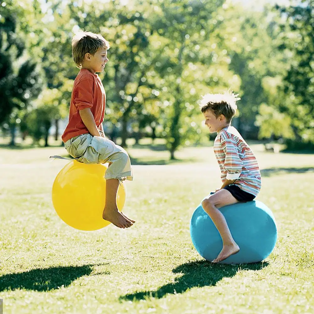 

Egg-shaped Thickened Jumping Ball PVC Child Handle Ball Boy Girl Inflatable Toy + Foot Pump