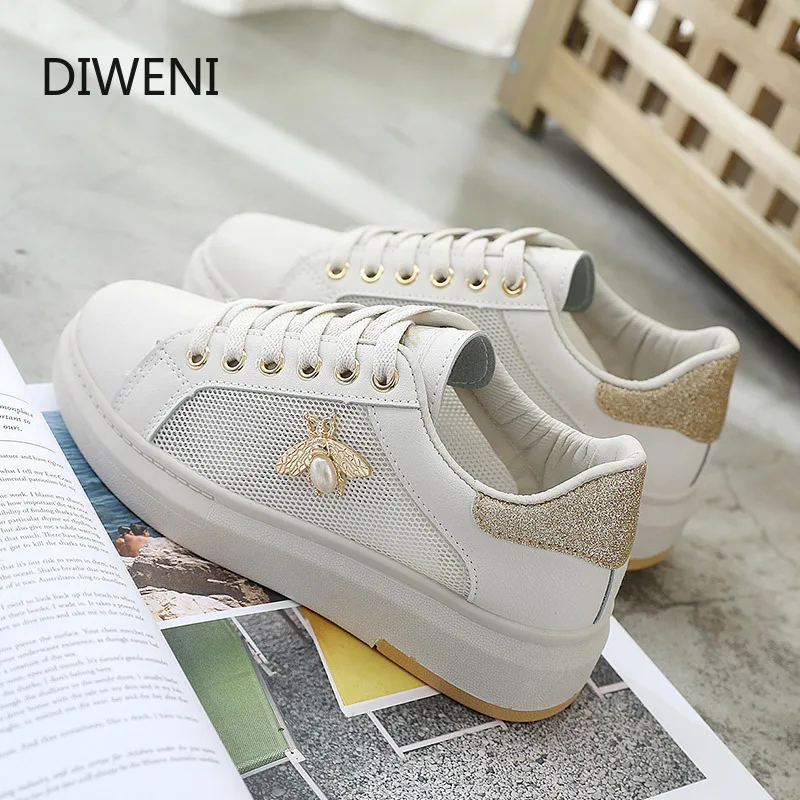 

DIWEINI 2019 New Women Casual Shoes Spring Women Platform Fashion Breathable Vulcanization Shoes Lace-Up Women Sneakers B125