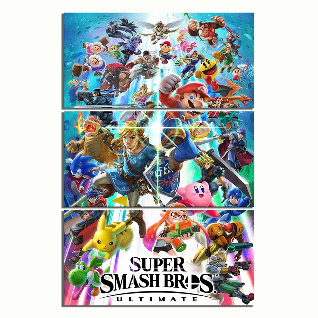 3 Piece Super Smash Bros Video Game Posters Artwork Canvas Paintings for Home Decor Wall Artin