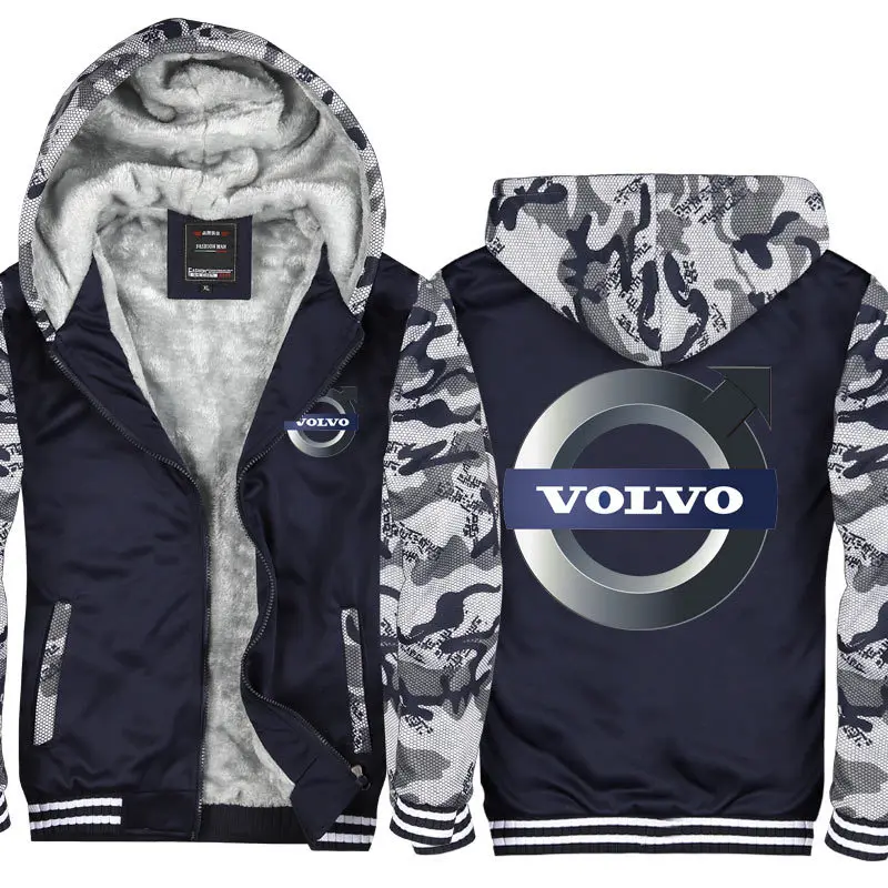 

autumn and winter plus velvet thicken Volvo sweatshirt hooded casual men and women coats