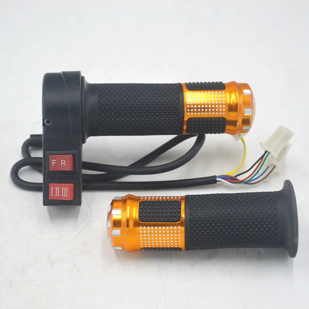 Discount 24V/36/48V/64V/72V electric bicycle throttle with 3 speed controller and forward reverse function for ebike/scooter/tricycle 1