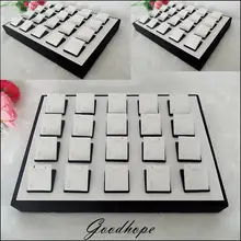 Ювелирное ожерелье держатель серьги Дисплей лоток в белой искусственной кожи с черным бархатом 20 шт Магнитный Лист Набор Подставка для украшения