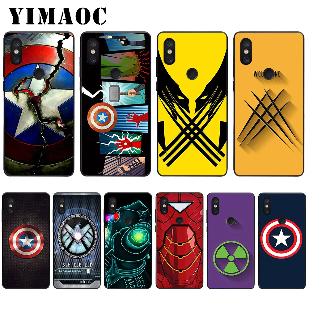 

YIMAOC Marvel Comics logo Soft Case for Xiaomi Mi5 Mi5S Mi6 Mi9 Mi8 Lite SE A1 A2 Lite Pocophone F1 MAX 3
