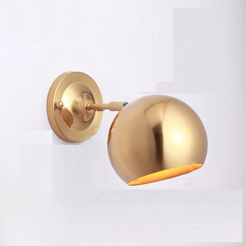  Nordic Bedroom Bedside Lamp Wall Lamp Simple Modern Aisle Corridor Hotel Golden Background Wall Lam - 32847274358