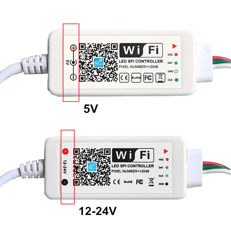 DC5V WS2811 DC12-24V WS2812B UCS1903 SK6812 полный Цвет пикселей контроллер Беспроводной WiFi смарт-приложение Magic дома светодиодный контроллер SPI