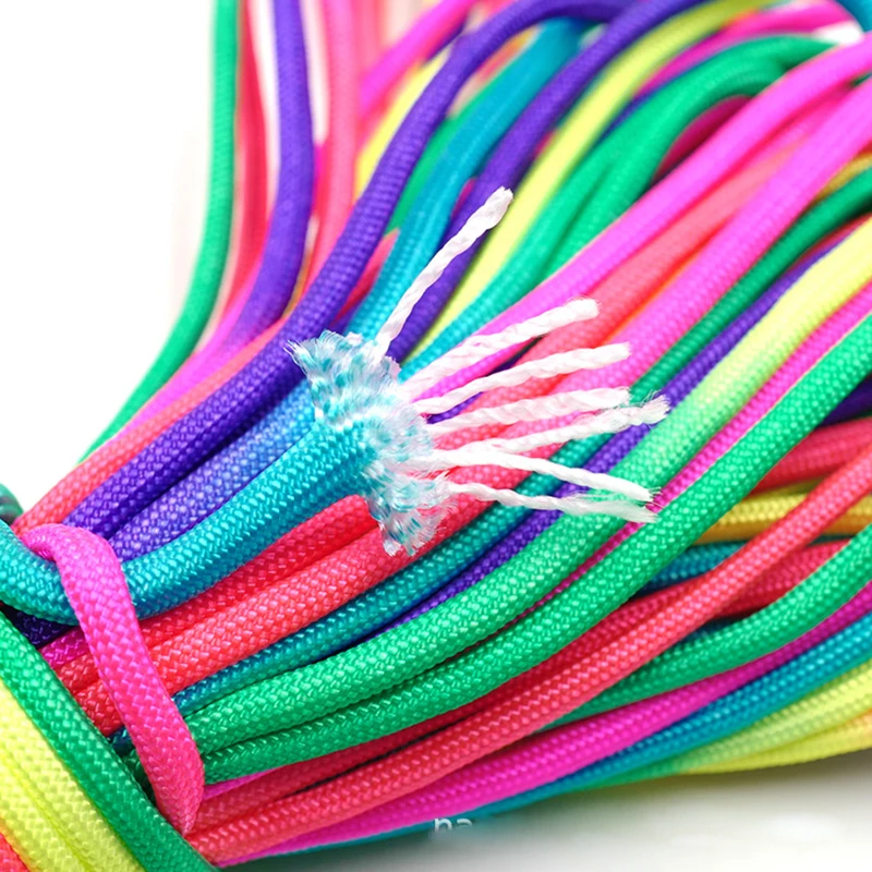 YOUGLE الملونة قوس قزح الحبل المظلة الحبل Paracord التعادل صبغ نمط النوع الثالث 7 ستراند 550 Paracord 5 m 10 m 20 m