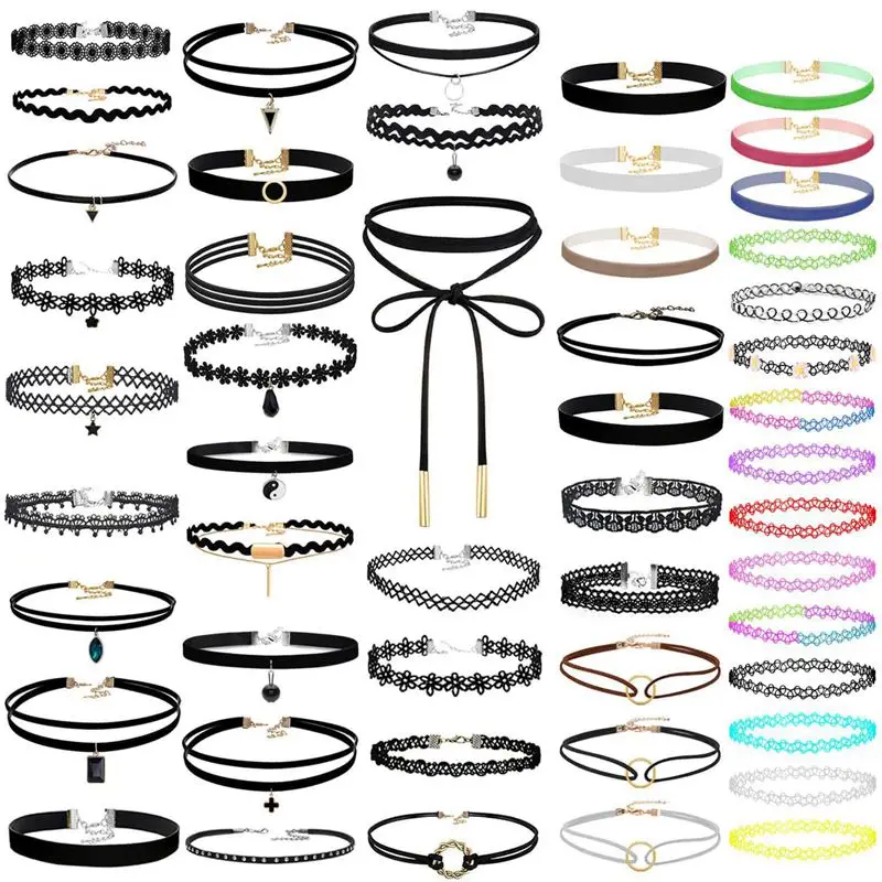 

50Pcs Choker Necklaces Set for Teen Girls and Women