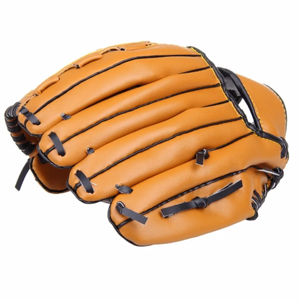 Лучшие продажи ПУ кожа бейсбольная перчатка для левой руки 10,5/12,5 дюймов бейсбольные Софтбол тренировочные перчатки Guantes Beisbol Прямая