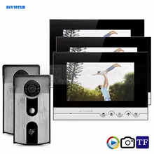 DIYSECUR 7inch Record/Photograph Video Door Phone Doorbell Home Security Intercom System 125KHz RFID Camera IR Night Vision 2V3