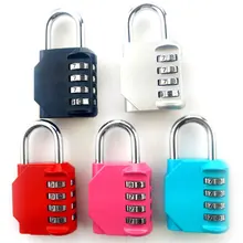Travel backpack suitcase password lock dormitory door gym cabinet anti-theft padlock Metal Mini lock head small mini lock solid plastic case copper padlock travel tiny suitcase and lock with 2 keys have 8 colors home accessories