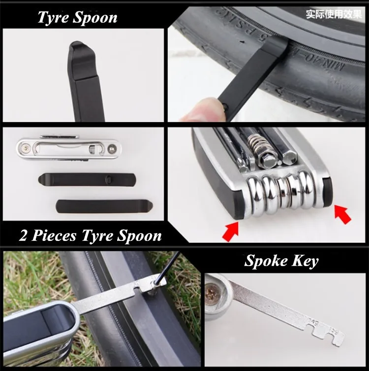 WEST BIKING Military Bike Multi Portable Tire Ferramenta Kit 13 in 1 Repair Mtb Bicycle Cycling Mai