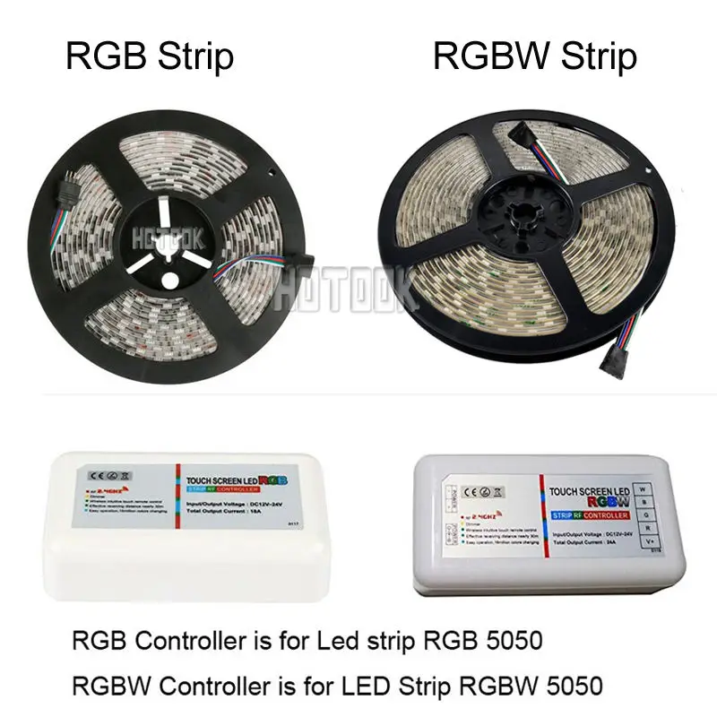 RGB RGBW светодиодные полосы Водонепроницаемый 5050 SMD 5 м 300 светодиоды ленты лента + RF Touch Пульт дистанционного управления + 12 В 5A Адаптеры