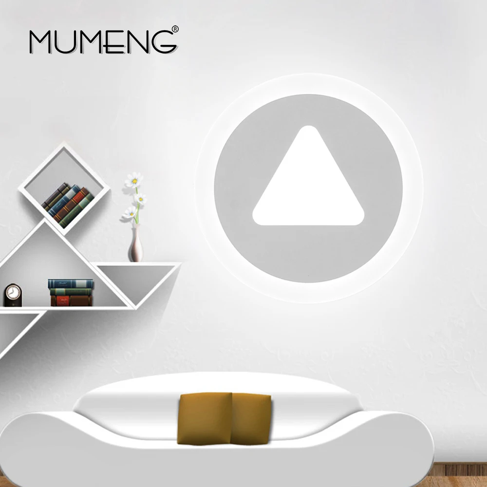 

MUMENG 10W 220V LED Wall Lamp Modern Design Acrylic Personality Wall Mounted Sconce Indoor Bedroom Living Room Foyer Lighitng