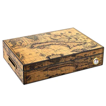 

Factory price High quality Big Capacity Artistic Design Cedar Wooden Cigar Humidor W/ Hygrometer and Humidifier