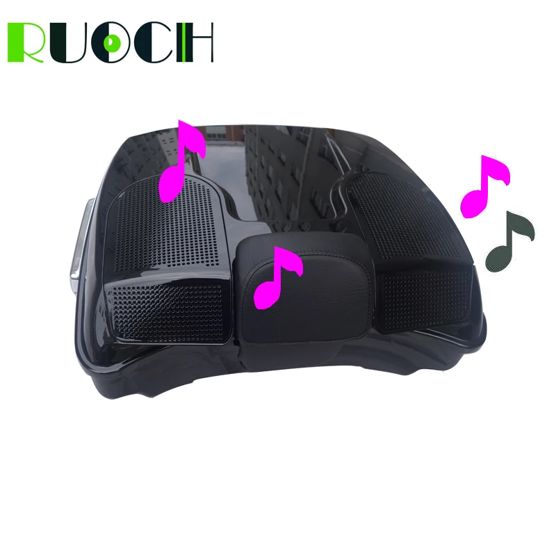 

Motorcycle Accessories Tour Pack Pak Trunk Double Speakers Grill w/ Backrest For Harley Touring Road Eletra Street Glide 14-18