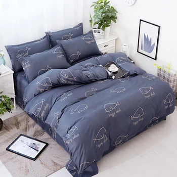 

4pcs/set Lovely Bedding Cover Quilted Quilt 2pcs Pillowcase King Queen Twin Full Size Duvet Cover Air Conditioner Blanket