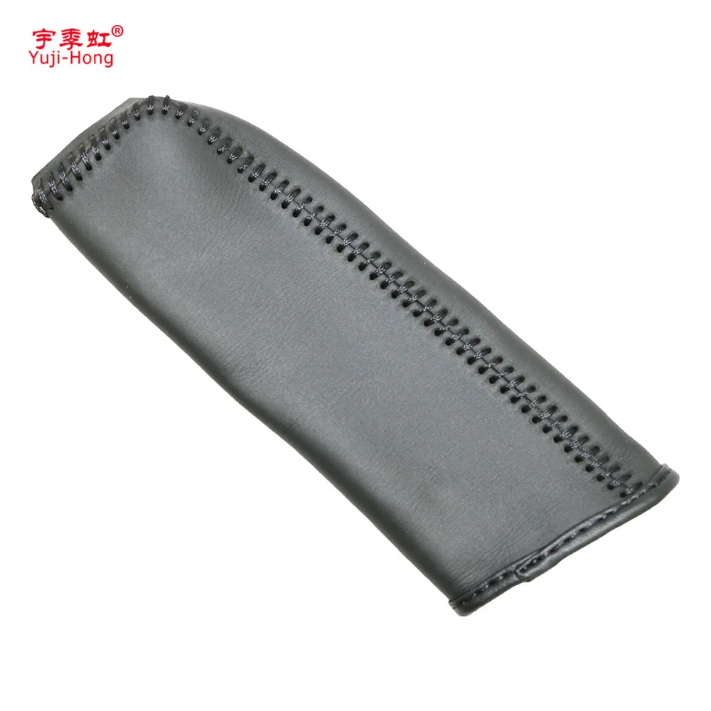 Car Handbrake Covers Case for KIA Cerato 2006-2012 Auto Genuine Leather Cover Black/Red lines