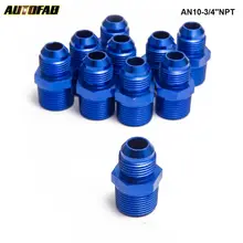 10 шт./лот масляный радиатор фитинг AN10-3/4''NPT(синий, H Q) AF-fitting AF-AN10-3/4''NPT