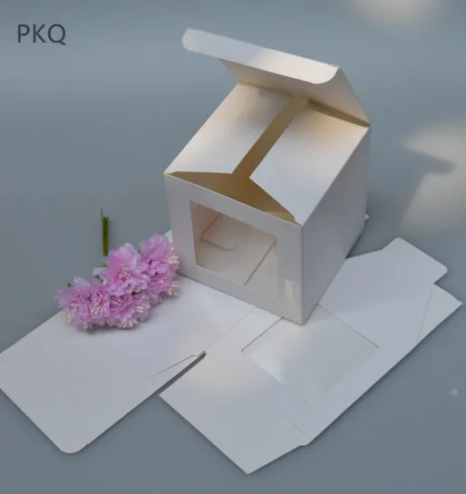 20 шт./компл. бумага для рукоделия упаковочный картонный коробка с окном white craft подарок Рождественская Конфетница бумага для упаковки подарка коробка