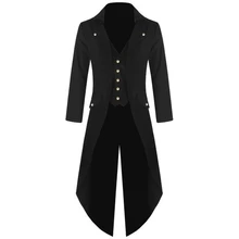 Men's Coat Jacket Steampunk Men Punk Retro Tuxedo Male Tailcoat Suits 2019 Windbreaker Long Blazer Plus Size 5XL Mens Trench