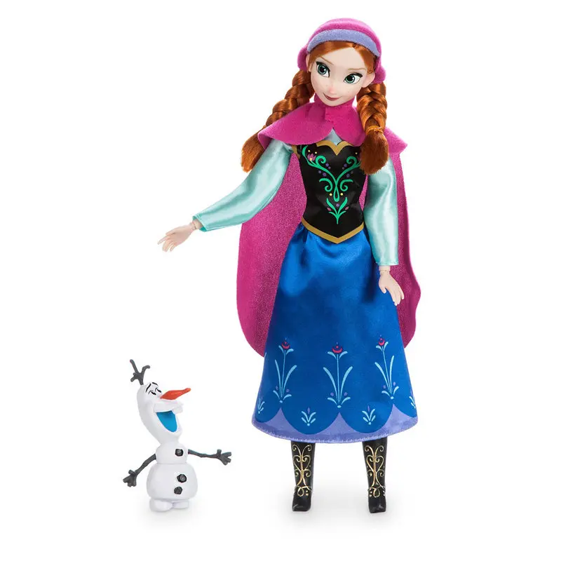 Original DISNEY Store Frozen princess Anna Classic princess Doll with Olaf Figure toys For children gift Original DISNEY Store Frozen princess Anna Classic princess Doll with Olaf Figure toys For children gift