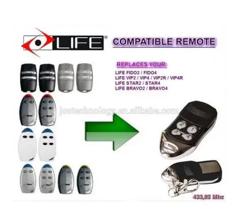 

FOR LIFE FIDO2 / FIDO4 / VIP2 / VIP4 / VIP2R / VIP4R / STAR2 / STAR4 / BRAVO2 / BRAVO4 remote control free shipping