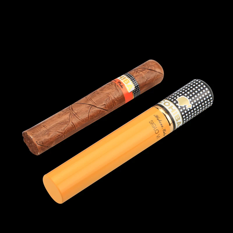 COHIBA довольно гаджет Портативный siglo VI Алюминий путешествия кедрового дерева выстроились упаковка сигары Tube Дело держатель пользовательские мини хьюмидор