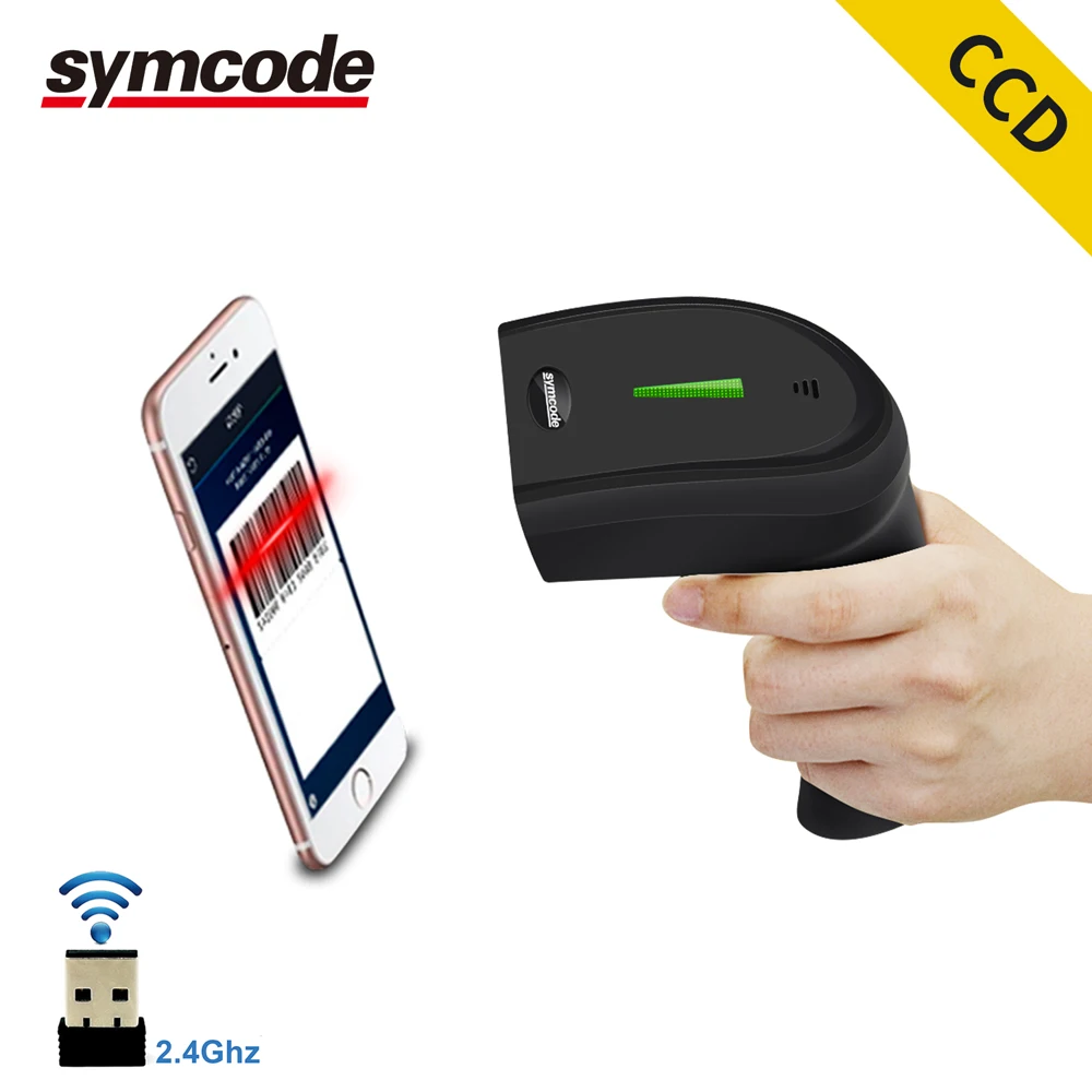

Symcode CCD Wireless Barcdeo Scanner,30-100 meters Transfer Distance,16M Storage Space,Can read 1D Screen Code