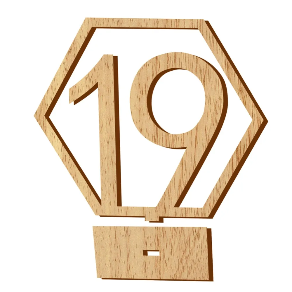 1-20/ 1-40pcs Table Numbers Wedding Hexagon Signs Table Number Wooden Numbers Rustic Wedding Engagement Seat Sign