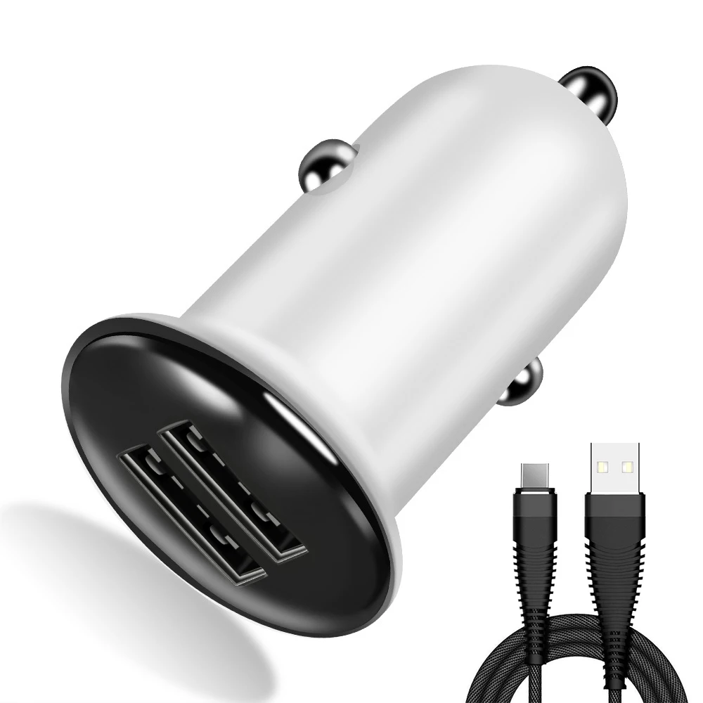 Mini Dual USB Car Charger Adapter Car Charger Mobile Phone Car USB