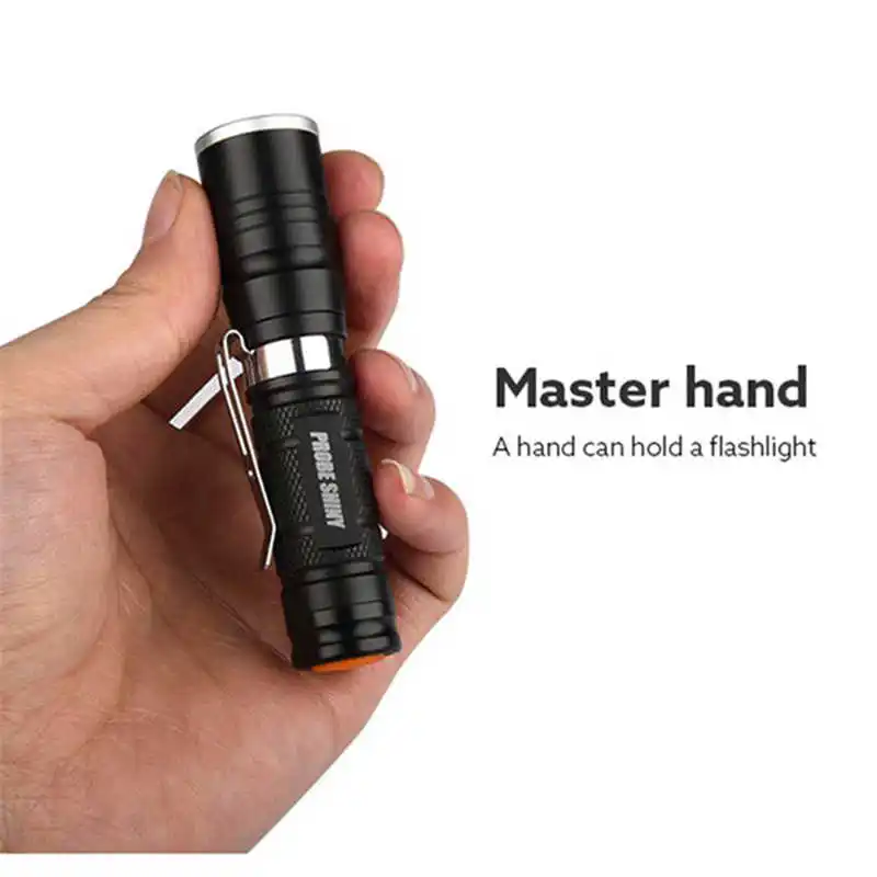 

Multi Functional Mini Zoom Clip Flashlight Simple Coveient Structure Take Place Q5 led flashlight rechargeable 18650 #4A27