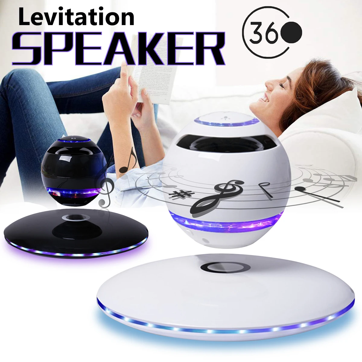 

Wireless LED Magnetic Levitation bluetooth Speaker Subwoofer 360 Rotating Radio Stereo Player 3D Floating Globe Loundspeaker