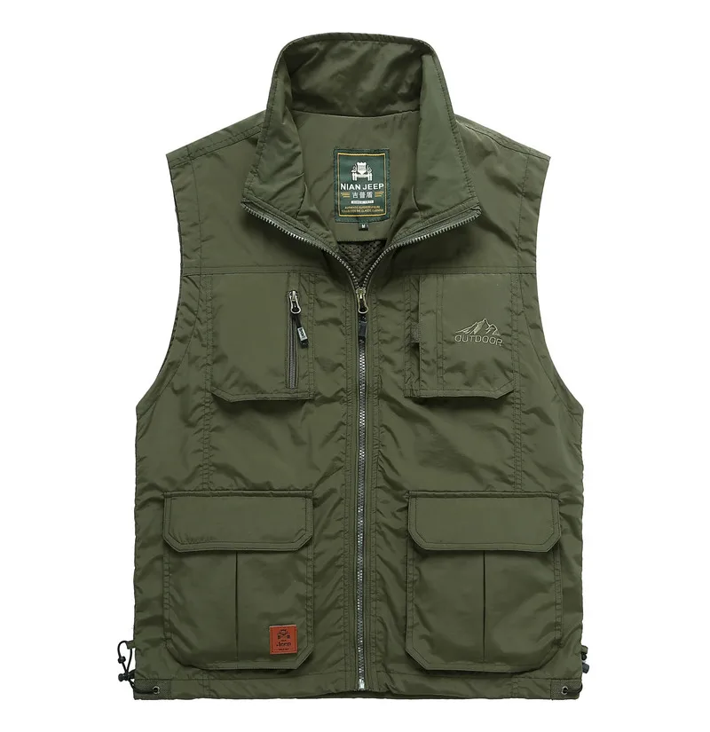 

Casual Mesh Vest Men's Multi-pocket Photography Fishing Vest Middle-aged Vest Men Coat Sleeveless Jacket