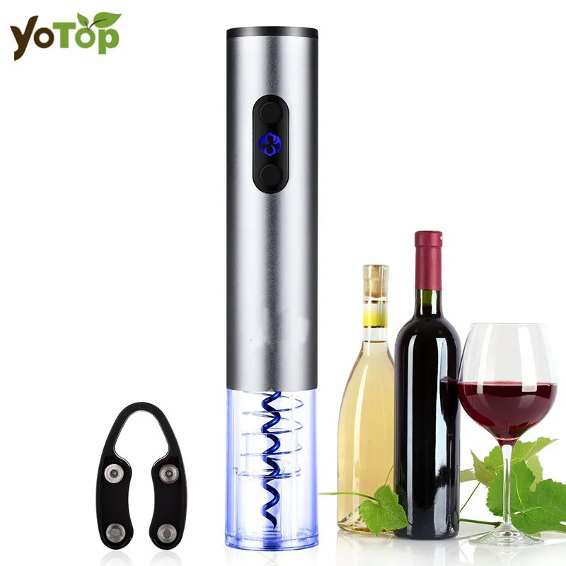 

YOTOP 3 Color Electric Wine Opener Electric Automatic Wine Bottle Opener Automatic Corkscrew With Foil Cutter And Vacuum Stopper