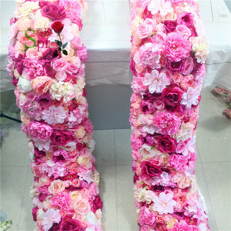 

SPR 1and2m 30cm width wedding small arch flower table runner flower wall stage backdrop decorative artificial flower wholesale