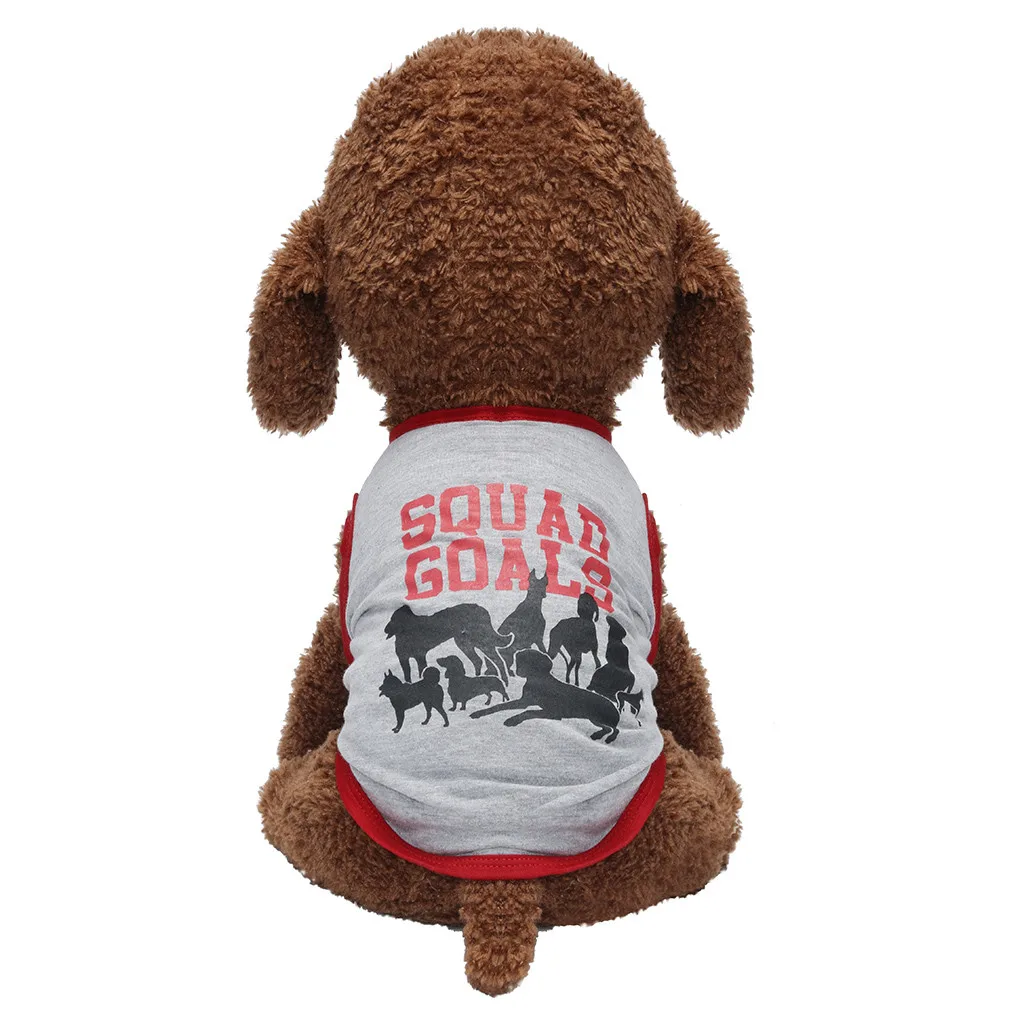 

2019 New Fashion Text Pattern Pet Vest Summer Breathable Comfortable Dog Cat Clothing For Chihuahua French Bulldog