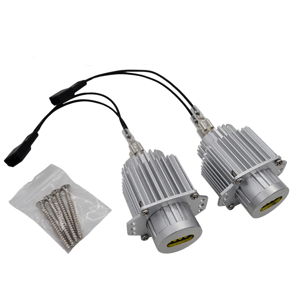 SUKIOTO 1 Pair 80W e90 angel eyes led bulbs E91 6500K White E90 led marker Angel Eye LED Halo rings Car Styling Accessory Light fu(9)
