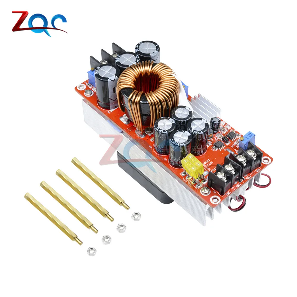 Best 1500W 30A DC DC Step Up Boost Converter 10 60V to 12 90V Current Power Supply Module With Fan
