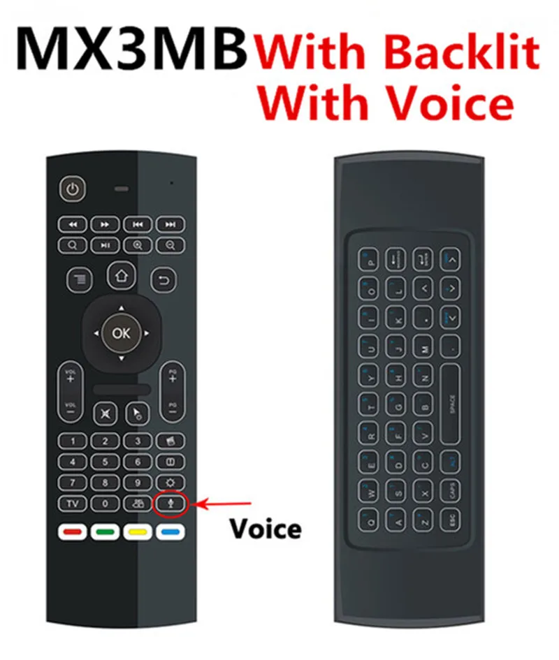 T3 MX3 Fly Air mouse беспроводная мини клавиатура с микрофоном пульт дистанционного управления T3M для Android tv Box медиаплеер русская клавиатура опция - Цвет: MX3MB English