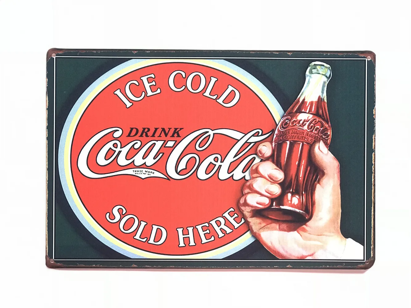 Оловянная металлическая табличка Coke C. 1916 ледяная холодная Ретро Винтажные знаки бар Оловянная вывеска Винтаж 12X8 дюймов - Цвет: 10