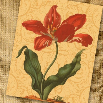 

Nostalgic vintage cowhide paper decorative painting core poster painting fashion flower decoration