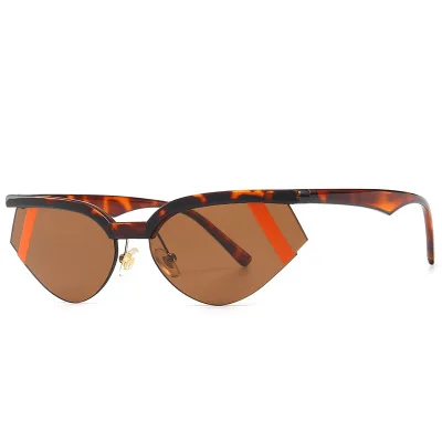 Модные маленькие солнцезащитные очки "кошачий глаз" для женщин, новинка, роскошные брендовые дизайнерские солнцезащитные очки в полоску, мужские и женские черные очки UV400 - Цвет линз: 3